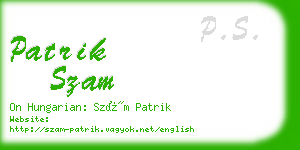 patrik szam business card